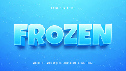 Frozen winter 3D editable text effect