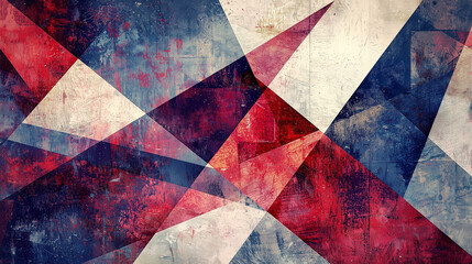 Fototapeta premium Abstract Geometric Art with Red and Blue Colors