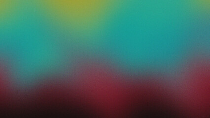 Obraz premium A gradient background featuring vibrant teal, yellow, and deep red tones blending together, evoking a bold, energetic, and slightly moody feel with smooth transitions