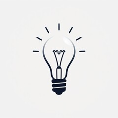 Fototapeta premium A simple light bulb illustration on a plain background representing bright ideas and creativity
