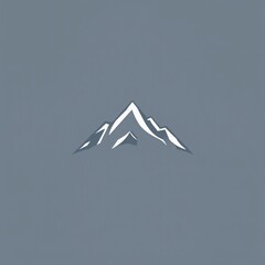 A minimalist mountain illustration representing tranquility, nature, and adventure in calm blue tones