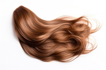 Naklejka premium Brown hair white background hairstyle.