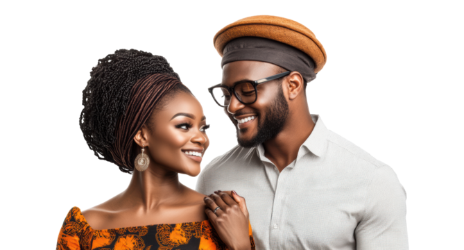 Happy Couple Embracing Affectionately, Smiling