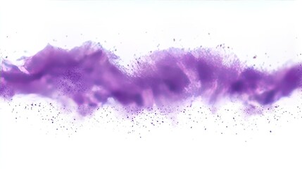 Obraz premium Abstract purple smoke or powder wave on a white background, suggesting creativity and fluidity.