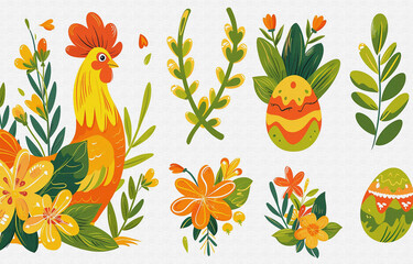 Obraz premium abstract, art, watercolor, stylish modern wall art, animals, flowers, texture, gold, horse