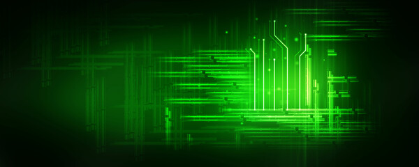 2d illustration Abstract futuristic electronic circuit technology background