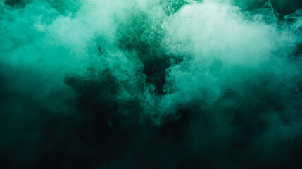 Dark green and blue smoke with a mysterious vibe