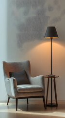 Cozy Corner with Armchair and Floor Lamp