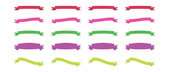 Obraz premium ribbons banners set. colorful banner ribbon vector isolated on white background. vector illustration.