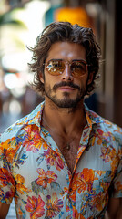 Obraz premium Homem O look perfeito para voar para o mar do brasil