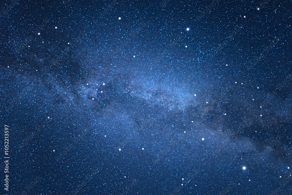 Wall mural starry sky. night scape with beautiful starry sky