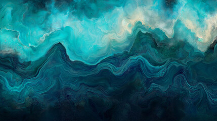 the surface texture of an ocean with swirling patterns reminiscent of starry skies, captured from above by satellite photography