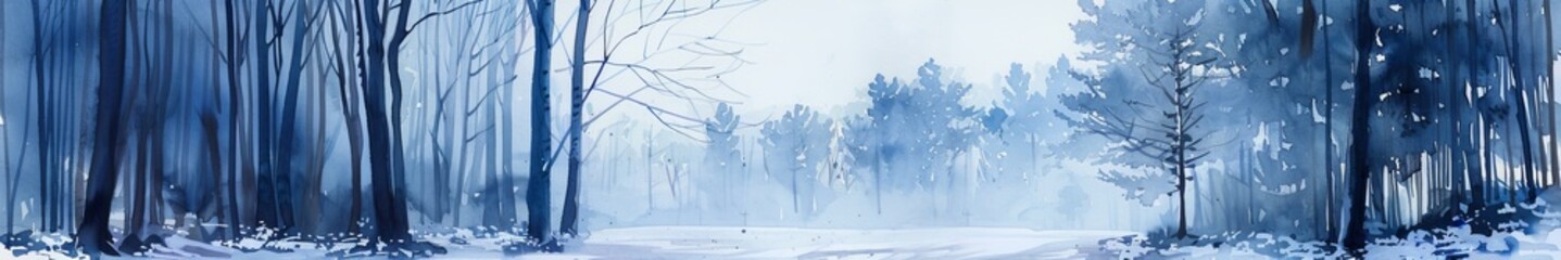 winter forest sketch watercolor.