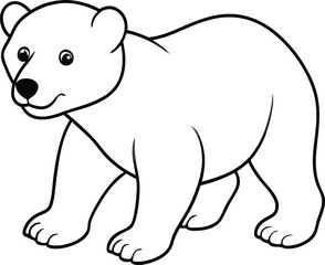 Obraz premium Cute Polar Bear Outline Coloring Page