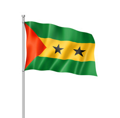 Sao Tome and Principe flag isolated on white