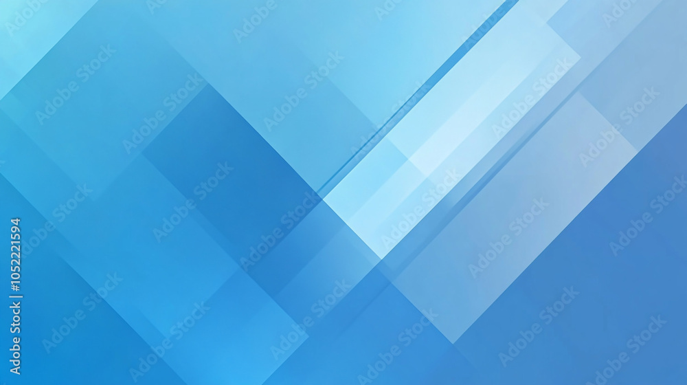 Wall mural a blue and white background with squares and triangles, modern abstract blue background with glowing