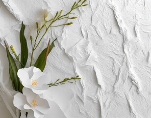 White Flowers and Textured Background