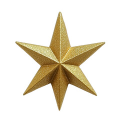Golden Star Decoration for Festive Occasions on Transparent Background