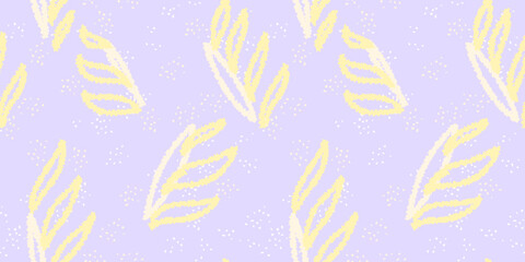 Fototapeta premium Unique abstract organic shapes seamless pattern. Pastel violet purple background. Vector hand drawn sketch creative forms print. Contemporary minimalist ornament.