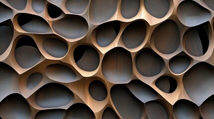 Abstract Wooden Honeycomb Design