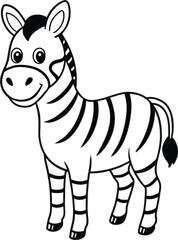 Black And White Cartoon Zebra Illustration