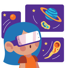 girl playing metaverse simulator