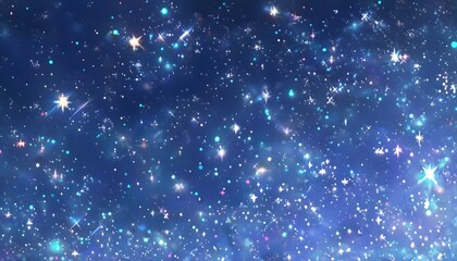 Obraz premium Shimmering Stars on Deep Blue Night Sky