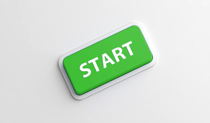 Green start button on white background representing new beginnings