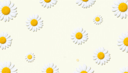 Fresh White Daisies Pattern on Light Background