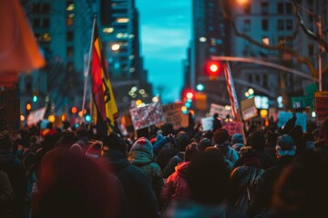 Vibrant Protest in Urban Setting