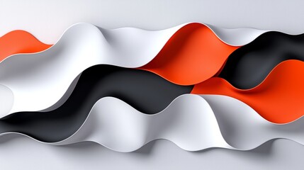 Naklejka premium Dynamic flow and contrast exploring the aesthetics of curved color waves in modern design