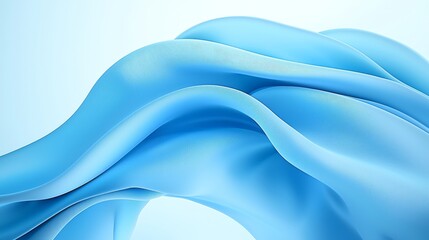 Fototapeta premium Elegant blue waves of fabric flowing gracefully in a soft dreamlike atmosphere capturing the essence of serenity and tranquility