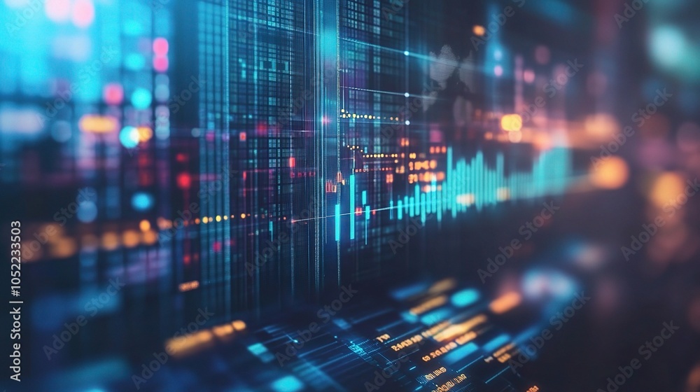 Poster abstract technology background with data visualization
