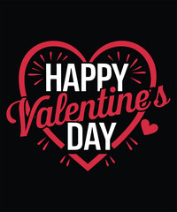Happy Valentine's Day typography t-shirt design illustration.