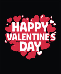 Happy Valentine's Day typography t-shirt design illustration.
