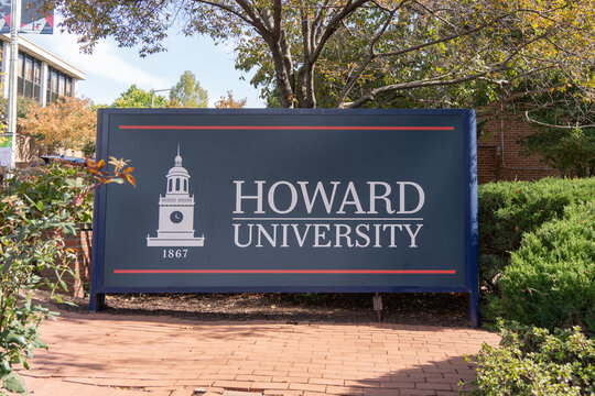 Washington DC, USA &ndash; October 26, 2024: Entrance sign for Howard University Campus
