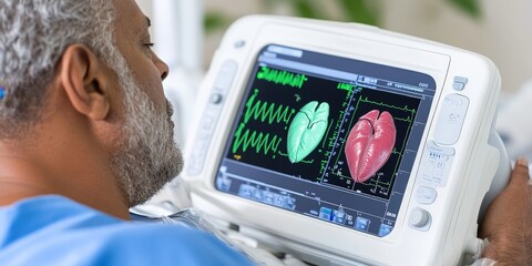 Patient Monitoring Heart Rate ECG EKG Monitor Hospital Healthcare