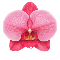 Pink orchid flower on white isolated background