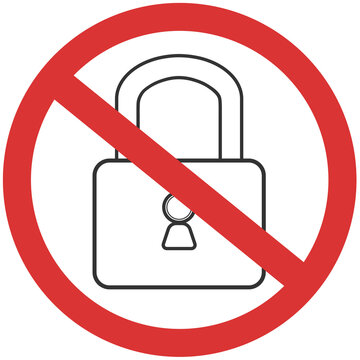 recommend clip art: black outline no lock sign