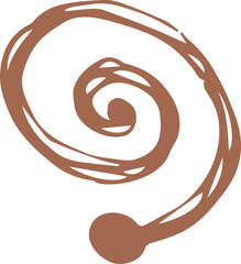 Hand-drawn crayon doodle shape in vibrant colors