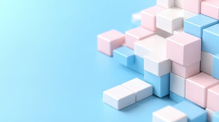 Obraz premium Abstract Pastel Cubes Pattern Modern Minimalist 3D Design Background