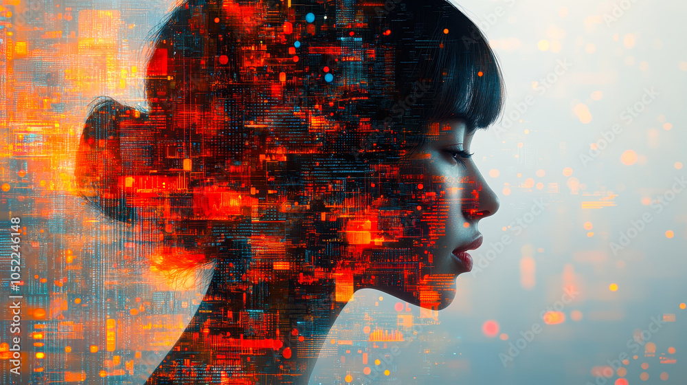 Poster ai analyzing customer behavior for personalized investment strategies with data visualization