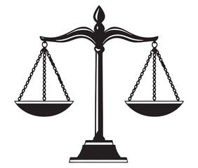 Scales of Justice isolated on white background. Scales of justice icon. legal icon