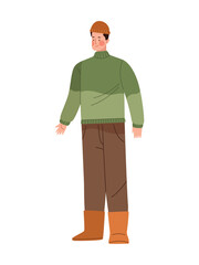 man standing wearing autumn clothes