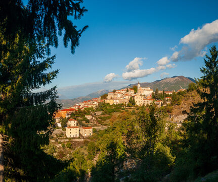 Italy, panoramic view of town Settefrati
