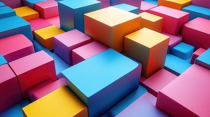 Obraz premium Abstract Composition of Colorful Cubes