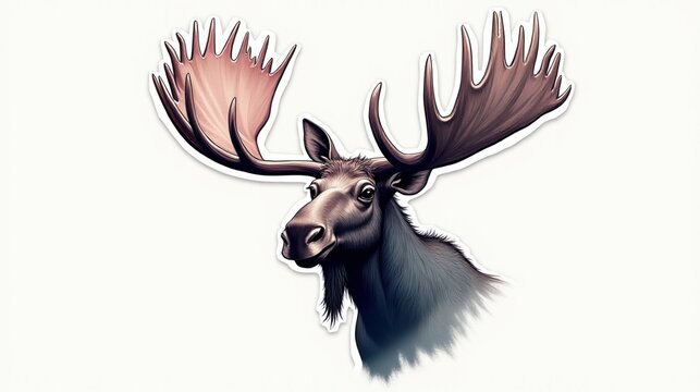 recommend clip art: Majestic Moose with Antlers,  A Portrait of Nature's Gentle Giant