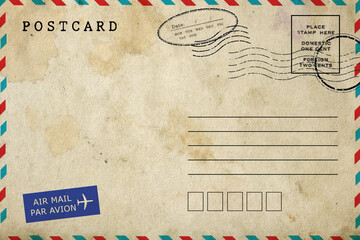 Blank of the old postcard with space for text