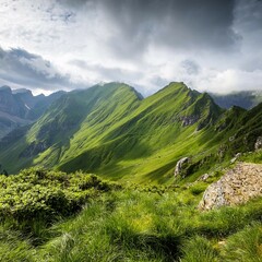 Obraz premium green mountain nature wilderness vegetation