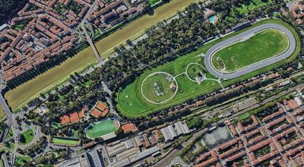 Italy, Florence, bird's-eye view, in summer